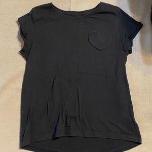 Old Navy Black T-Shirt with Heart Detail